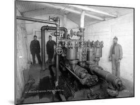 Underground Pump Room in Coal Mine, Newcastle, WA, 1909-Asahel Curtis-Mounted Giclee Print