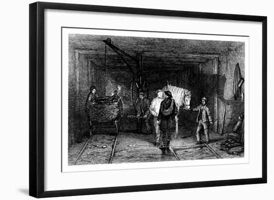 Underground Scene in a Coal Mine, 1860-null-Framed Giclee Print