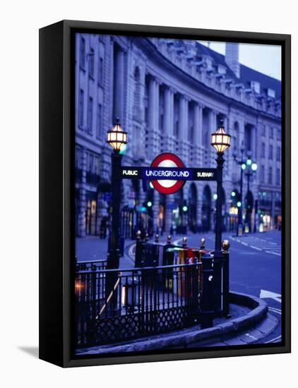 Underground Station Sign, London, United Kingdom, England-Christopher Groenhout-Framed Stretched Canvas