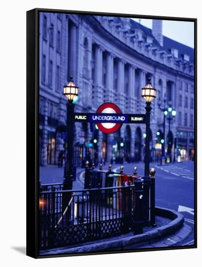 Underground Station Sign, London, United Kingdom, England-Christopher Groenhout-Framed Stretched Canvas