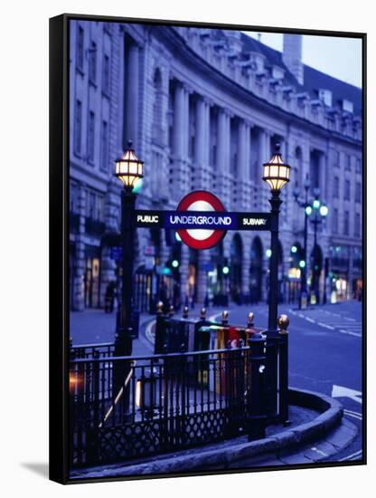 Underground Station Sign, London, United Kingdom, England-Christopher Groenhout-Framed Stretched Canvas