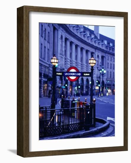 Underground Station Sign, London, United Kingdom, England-Christopher Groenhout-Framed Photographic Print
