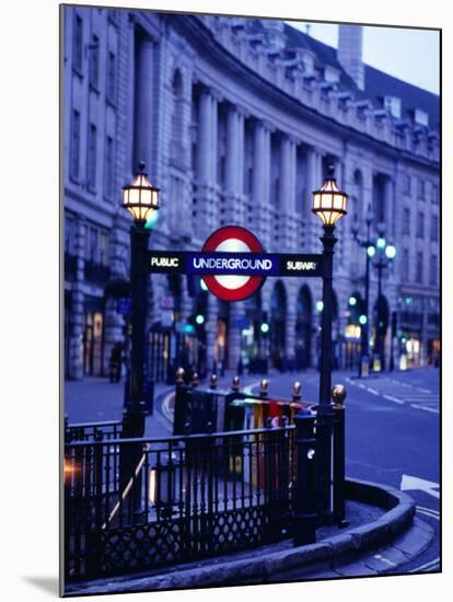 Underground Station Sign, London, United Kingdom, England-Christopher Groenhout-Mounted Photographic Print