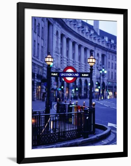 Underground Station Sign, London, United Kingdom, England-Christopher Groenhout-Framed Photographic Print