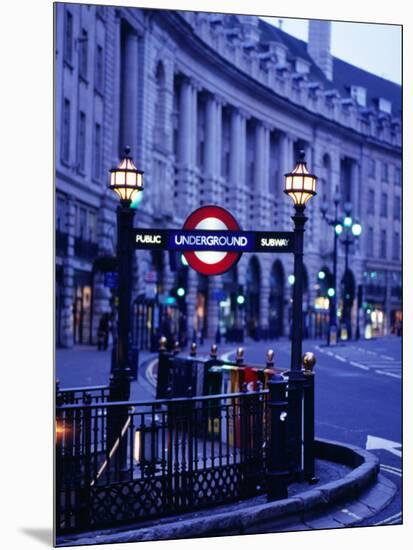 Underground Station Sign, London, United Kingdom, England-Christopher Groenhout-Mounted Photographic Print