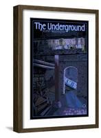 Underground Tour, Seattle, Washington-Lantern Press-Framed Art Print