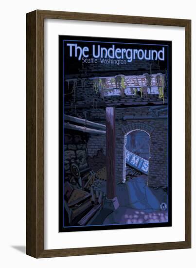 Underground Tour, Seattle, Washington-Lantern Press-Framed Art Print