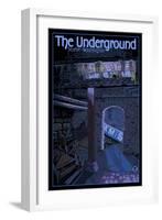 Underground Tour, Seattle, Washington-Lantern Press-Framed Art Print