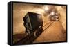 Underground Train in Mine, Carts in Gold, Silver and Copper Mine.-TTstudio-Framed Stretched Canvas