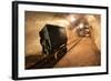 Underground Train in Mine, Carts in Gold, Silver and Copper Mine.-TTstudio-Framed Photographic Print