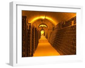 Underground Wine Cellar, Champagne Francois Seconde, Sillery Grand Cru-Per Karlsson-Framed Photographic Print