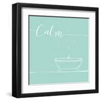 Underline Bath VI Teal-Veronique Charron-Framed Art Print