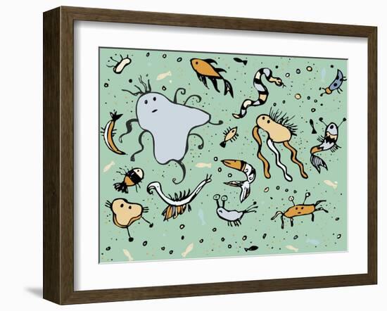 Undersea Creatures-Carla Martell-Framed Giclee Print