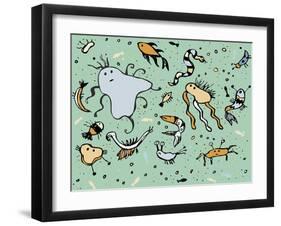 Undersea Creatures-Carla Martell-Framed Giclee Print