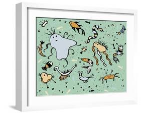 Undersea Creatures-Carla Martell-Framed Giclee Print