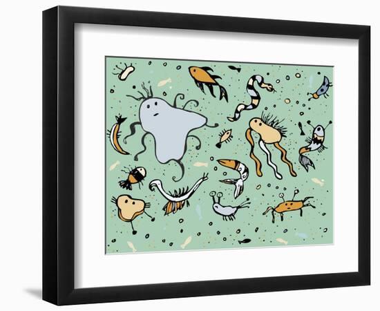 Undersea Creatures-Carla Martell-Framed Premium Giclee Print