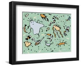 Undersea Creatures-Carla Martell-Framed Premium Giclee Print