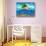 Undersea World with Island and Sailing Ship. Marine Life Landscape - the Ocean and the Underwater W-Nearbirds-Stretched Canvas displayed on a wall