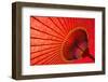 Underside of Red Japanese Parasol-Sam Chadwick-Framed Photographic Print