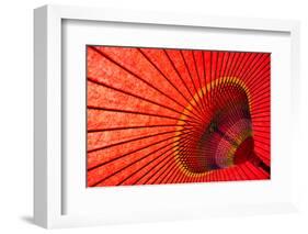 Underside of Red Japanese Parasol-Sam Chadwick-Framed Photographic Print