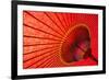 Underside of Red Japanese Parasol-Sam Chadwick-Framed Photographic Print