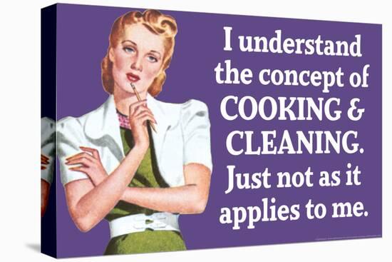 Understand Cooking Cleaning Just Not For Me Funny Poster-Ephemera-Stretched Canvas