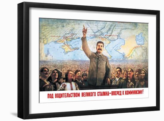 Understanding the Leadership of Stalin, Come Forward with Communism-Boris Berezovskii-Framed Art Print