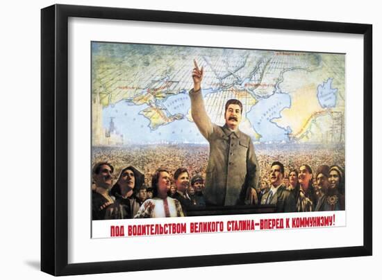 Understanding the Leadership of Stalin, Come Forward with Communism-Boris Berezovskii-Framed Premium Giclee Print