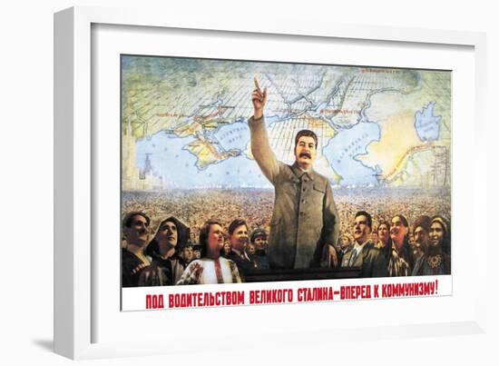 Understanding the Leadership of Stalin, Come Forward with Communism-Boris Berezovskii-Framed Art Print