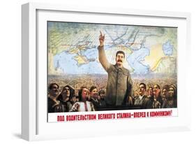 Understanding the Leadership of Stalin, Come Forward with Communism-Boris Berezovskii-Framed Art Print