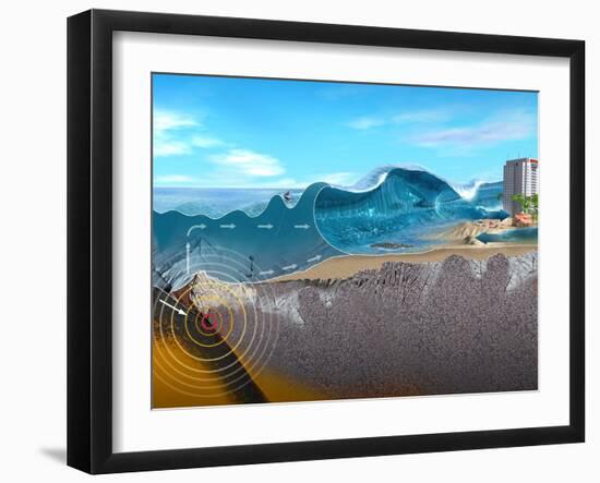 Underwater Earthquake And Tsunami-Jose Antonio-Framed Photographic Print