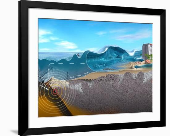 Underwater Earthquake And Tsunami-Jose Antonio-Framed Photographic Print