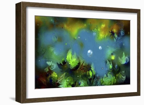 Underwater Green White Perle.-RUNA-Framed Giclee Print