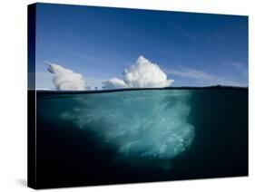 Underwater Image of Icebergs Floating Near Face of Jakobshavn Isfjord, Ilulissat, Greenland-Paul Souders-Stretched Canvas