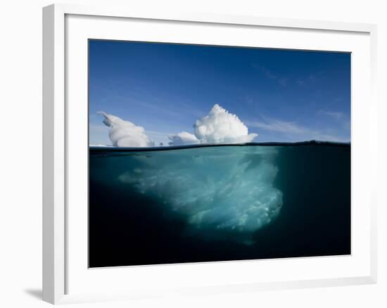 Underwater Image of Icebergs Floating Near Face of Jakobshavn Isfjord, Ilulissat, Greenland-Paul Souders-Framed Photographic Print