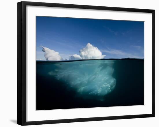 Underwater Image of Icebergs Floating Near Face of Jakobshavn Isfjord, Ilulissat, Greenland-Paul Souders-Framed Photographic Print