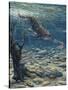 Underwater Pursuit-Jeff Tift-Stretched Canvas