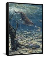 Underwater Pursuit-Jeff Tift-Framed Stretched Canvas
