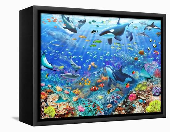 Underwater Scene-Adrian Chesterman-Framed Stretched Canvas