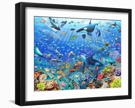 Underwater Scene-Adrian Chesterman-Framed Art Print