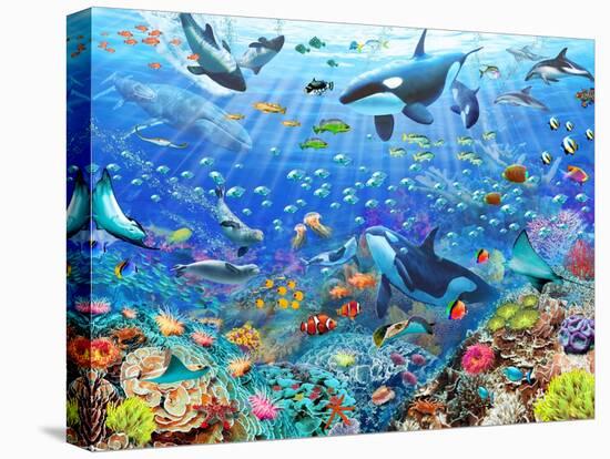 Underwater Scene-Adrian Chesterman-Stretched Canvas