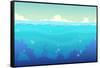 Underwater Seamless Landscape, Sea Vector Background-Lilu330-Framed Stretched Canvas