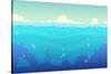 Underwater Seamless Landscape, Sea Vector Background-Lilu330-Stretched Canvas