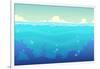 Underwater Seamless Landscape, Sea Vector Background-Lilu330-Framed Art Print