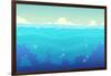 Underwater Seamless Landscape, Sea Vector Background-Lilu330-Framed Art Print