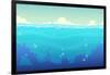 Underwater Seamless Landscape, Sea Vector Background-Lilu330-Framed Art Print