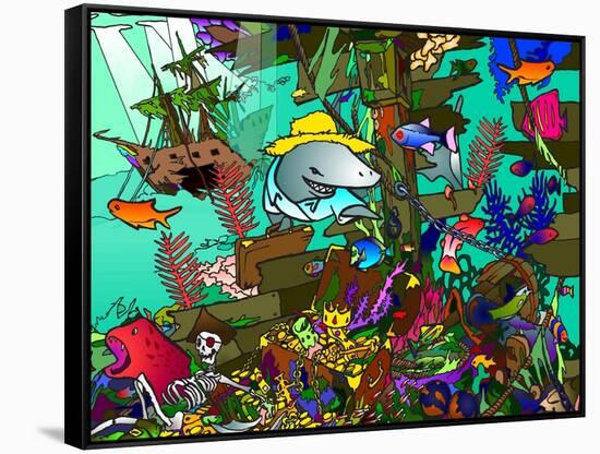 Underwater Shark-Howie Green-Framed Stretched Canvas