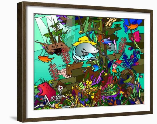 Underwater Shark-Howie Green-Framed Giclee Print