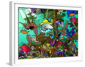 Underwater Shark-Howie Green-Framed Giclee Print