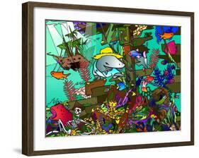 Underwater Shark-Howie Green-Framed Giclee Print